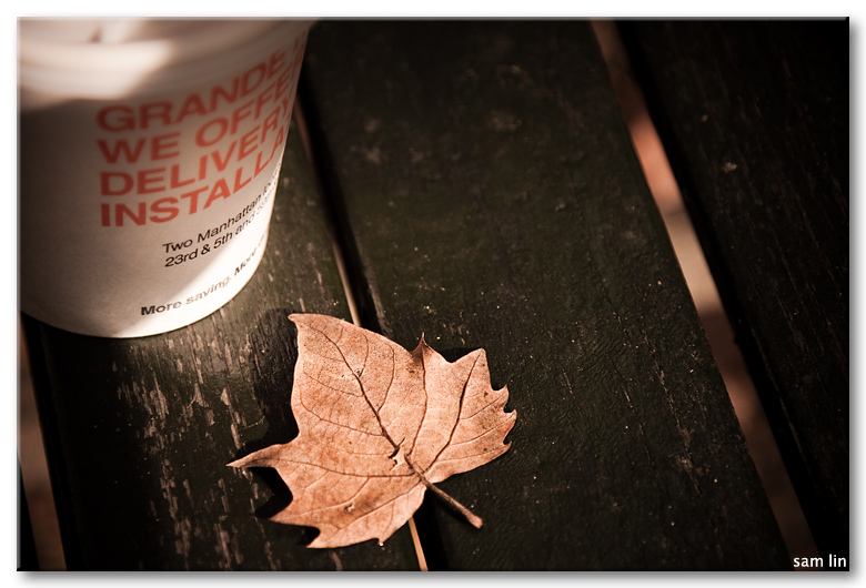 Coffee and Fall Leaf